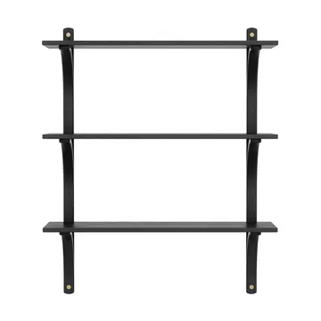 Levi 架子 3 shelves - 黑色-stained 白蜡木-黄铜, 90 cm - Swedese