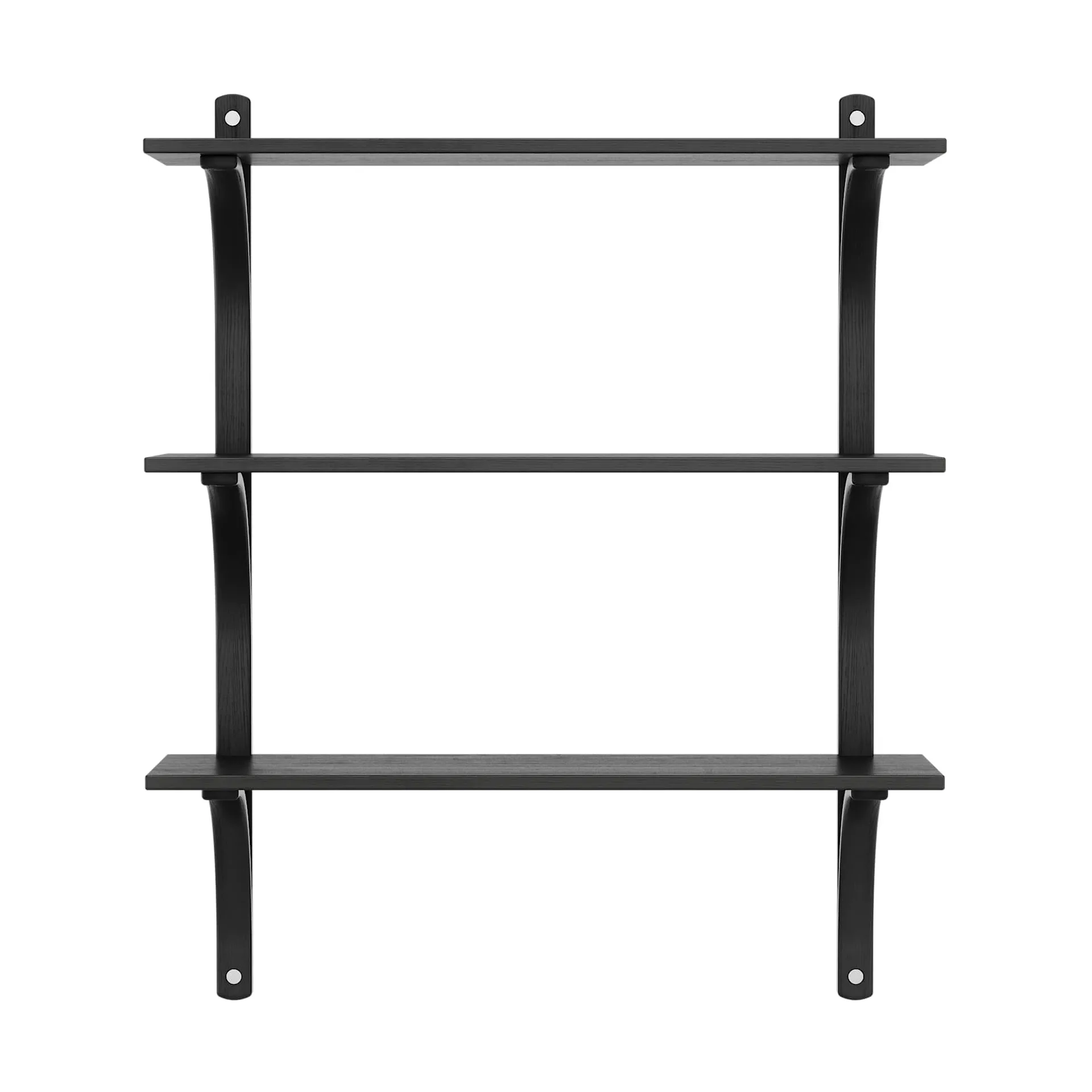Levi 架子 3 shelves, 黑色 stained 白蜡木-aluminium, 90 cm Swedese