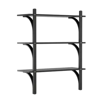Levi 架子 3 shelves - 黑色 stained 白蜡木-aluminium, 90 cm - Swedese