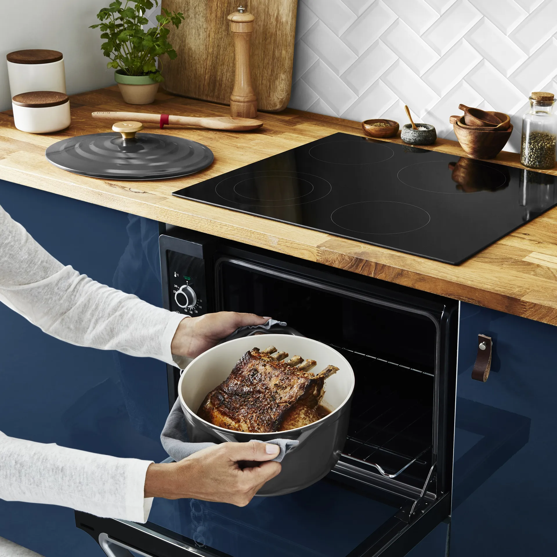 Air 椭圆形锅 5.7升, 灰色 Tefal