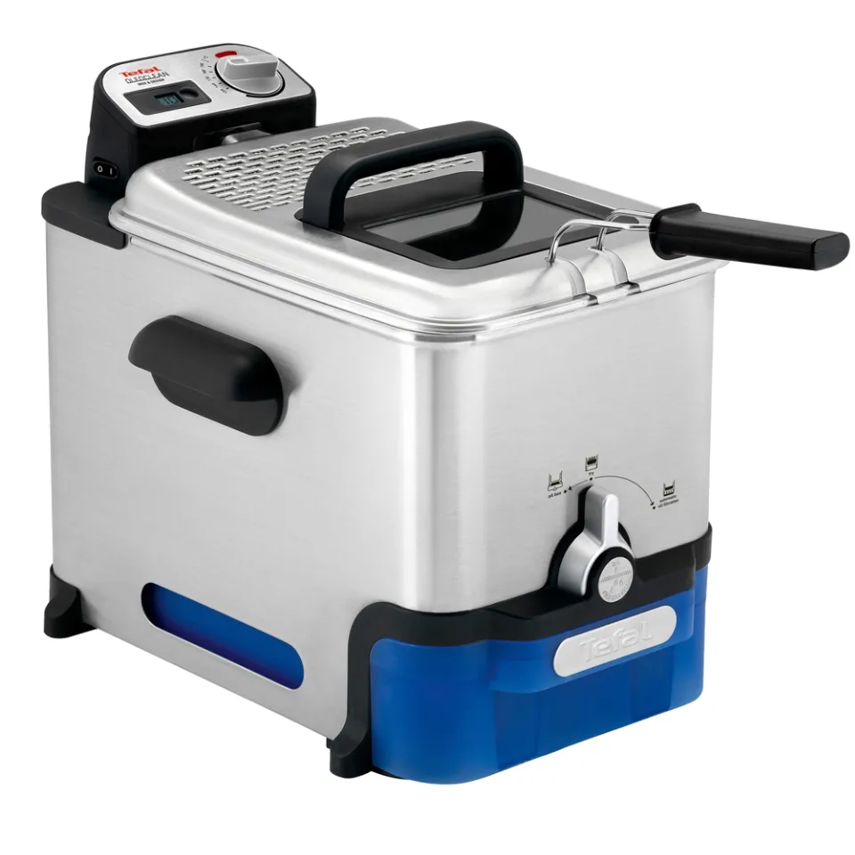 Oleoclean 数字计时器深度炸锅, 银色_蓝色 Tefal