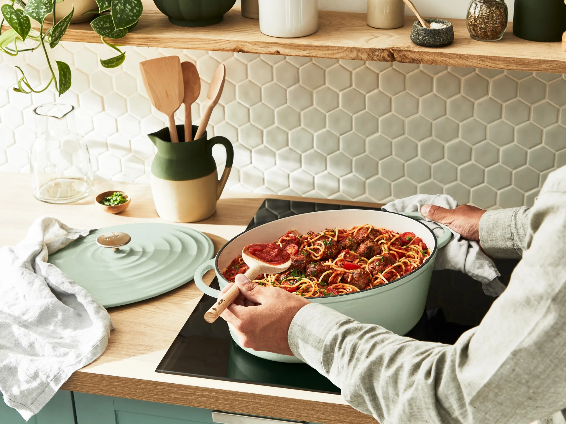 Tefal LOV oval pot 7.2 L, 调和绿 Tefal