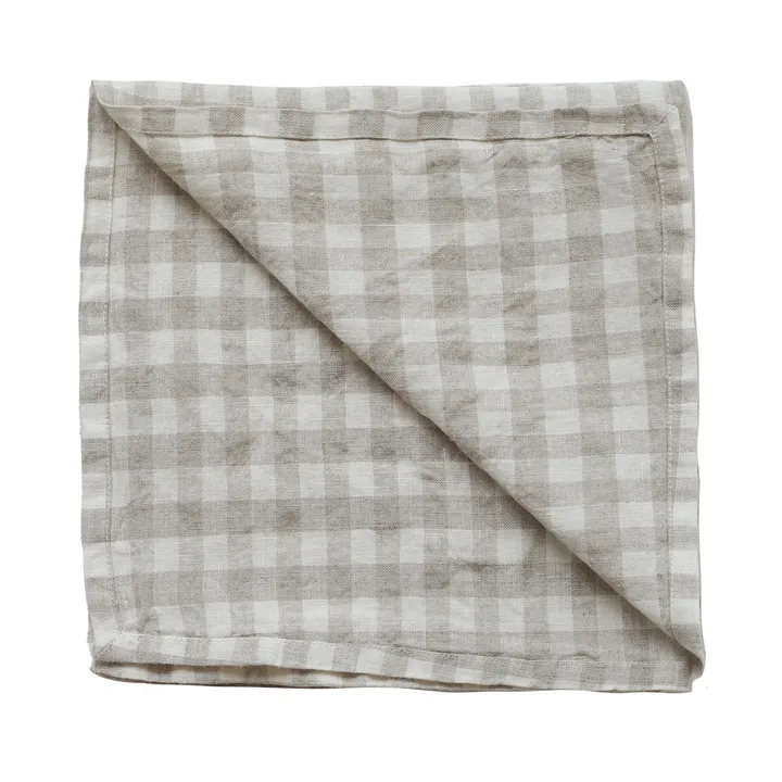 Gingham 格子厨房毛巾 70x50cm - 自然色 - Tell Me More