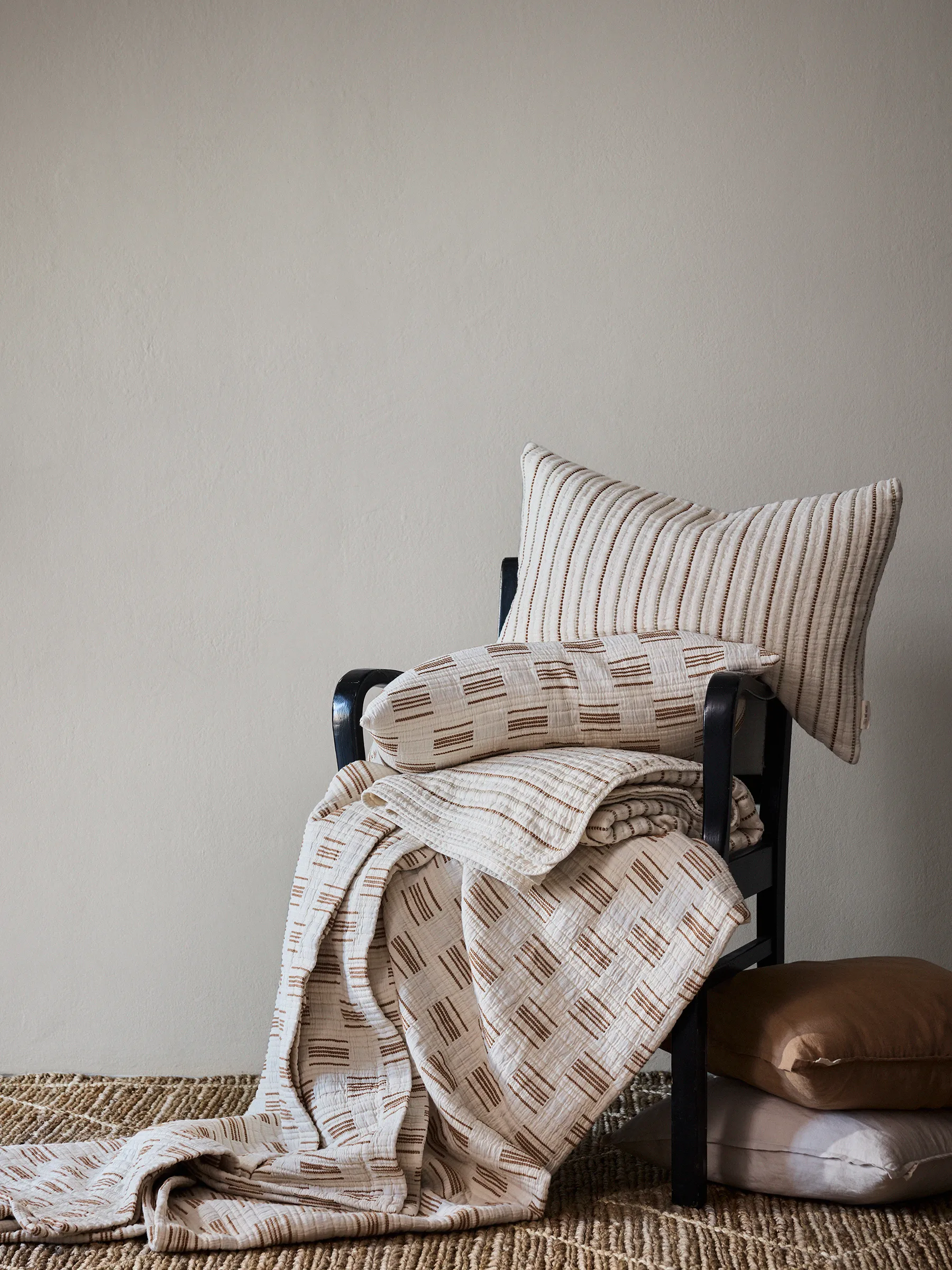 Julien 床罩 180x260 cm, 米白色-锈红色 红色 Tell Me More