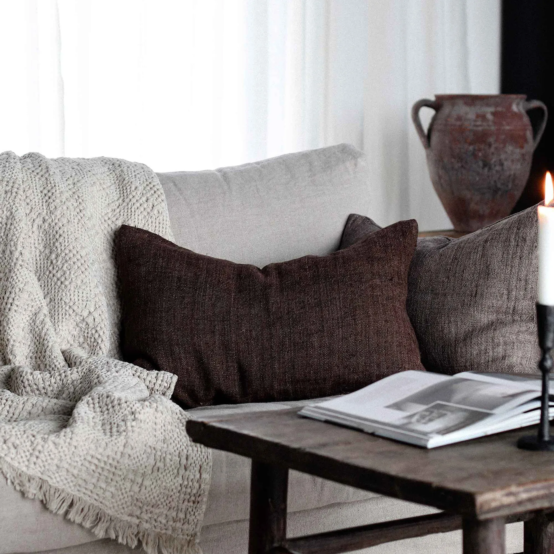 Margaux 枕头套 40x60 cm, Ash Tell Me More