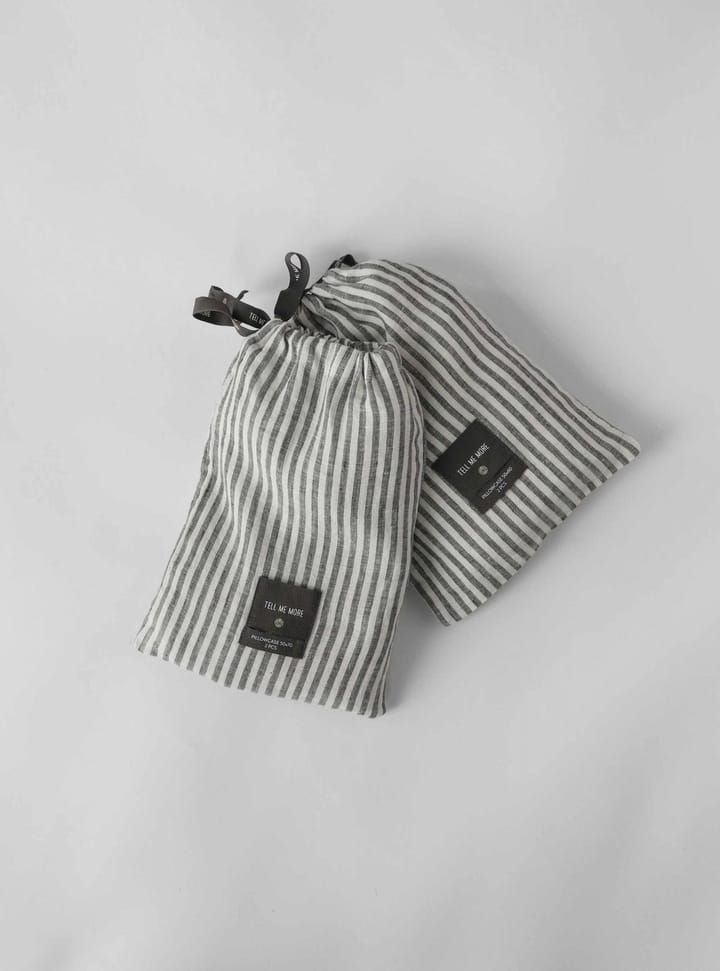 Stonewashed linen 枕头套 50x60 cm 两件套装, 灰色-白色 Tell Me More