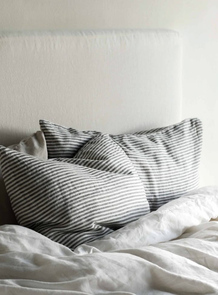 Stonewashed linen 枕头套 50x60 cm 两件套装, 灰色-白色 Tell Me More