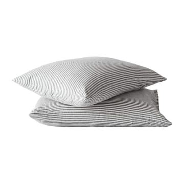 Stonewashed linen 枕头套 50x70 cm 两件套装 - 灰色-白色 - Tell Me More