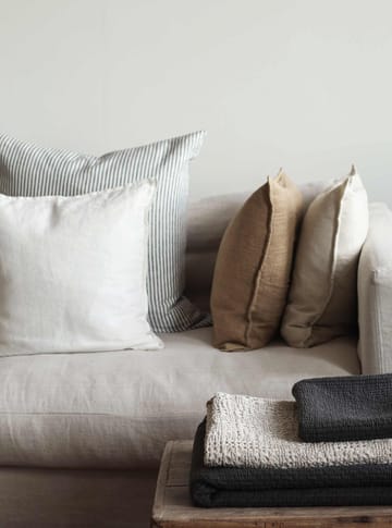 Stonewashed linen 枕头套 65x65 cm - 灰色-白色 - Tell Me More
