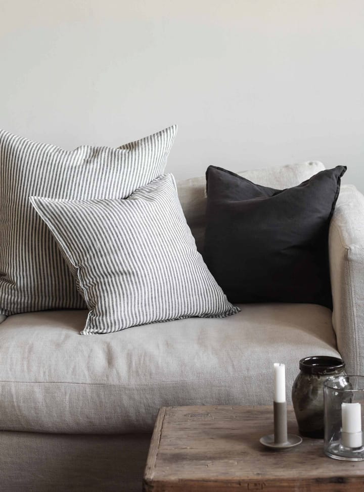 Stonewashed linen 枕头套 65x65 cm, 灰色-白色 Tell Me More