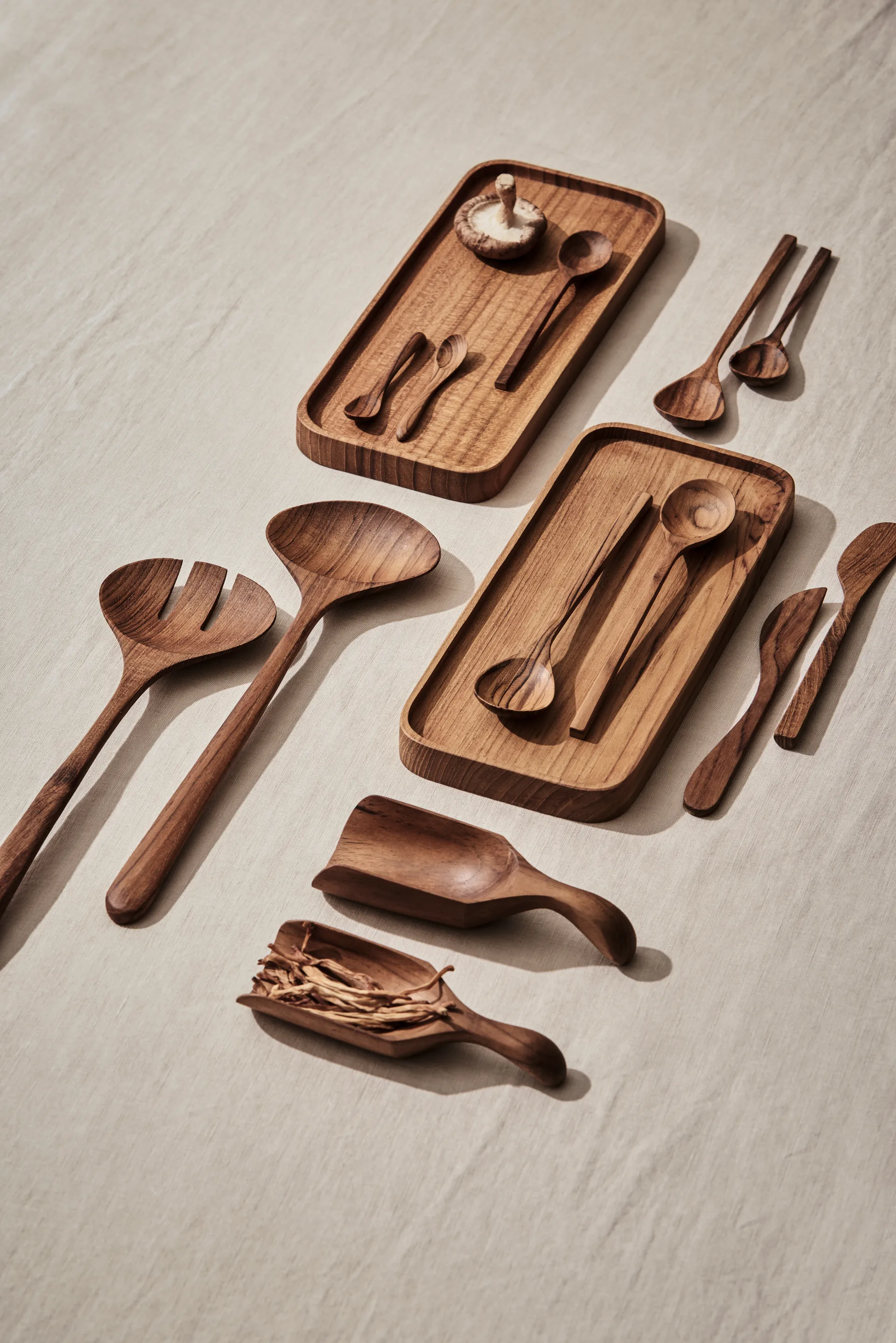 Teak 沙拉用餐具 2件, 褐色 Tell Me More