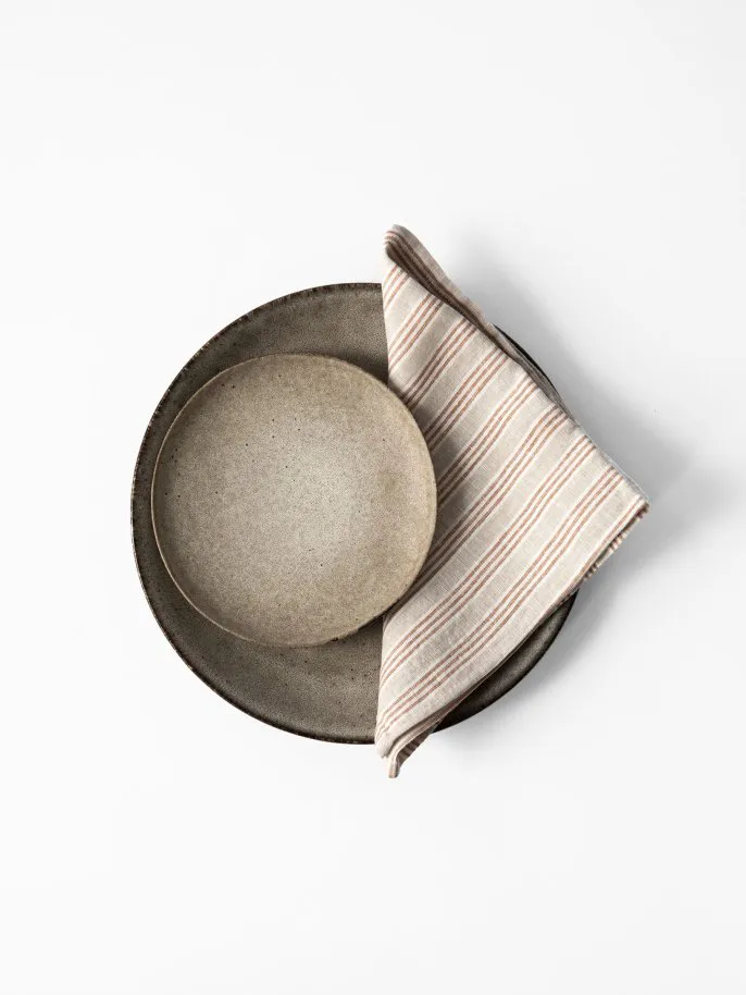 水洗亚麻 餐巾布, 榛果条纹 Tell Me More