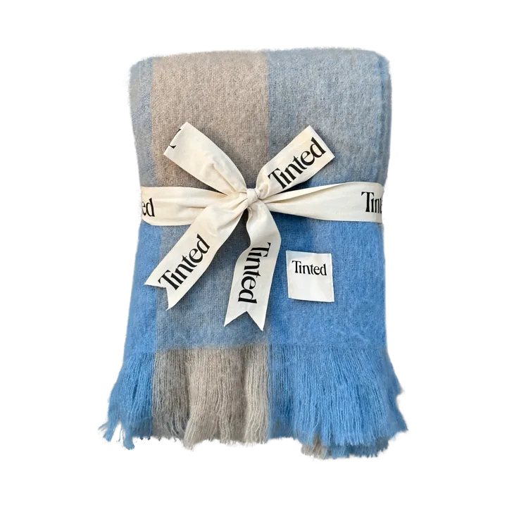 Ahlblom 羊毛毯子 130x170 cm - 米色-蓝色 - Tinted