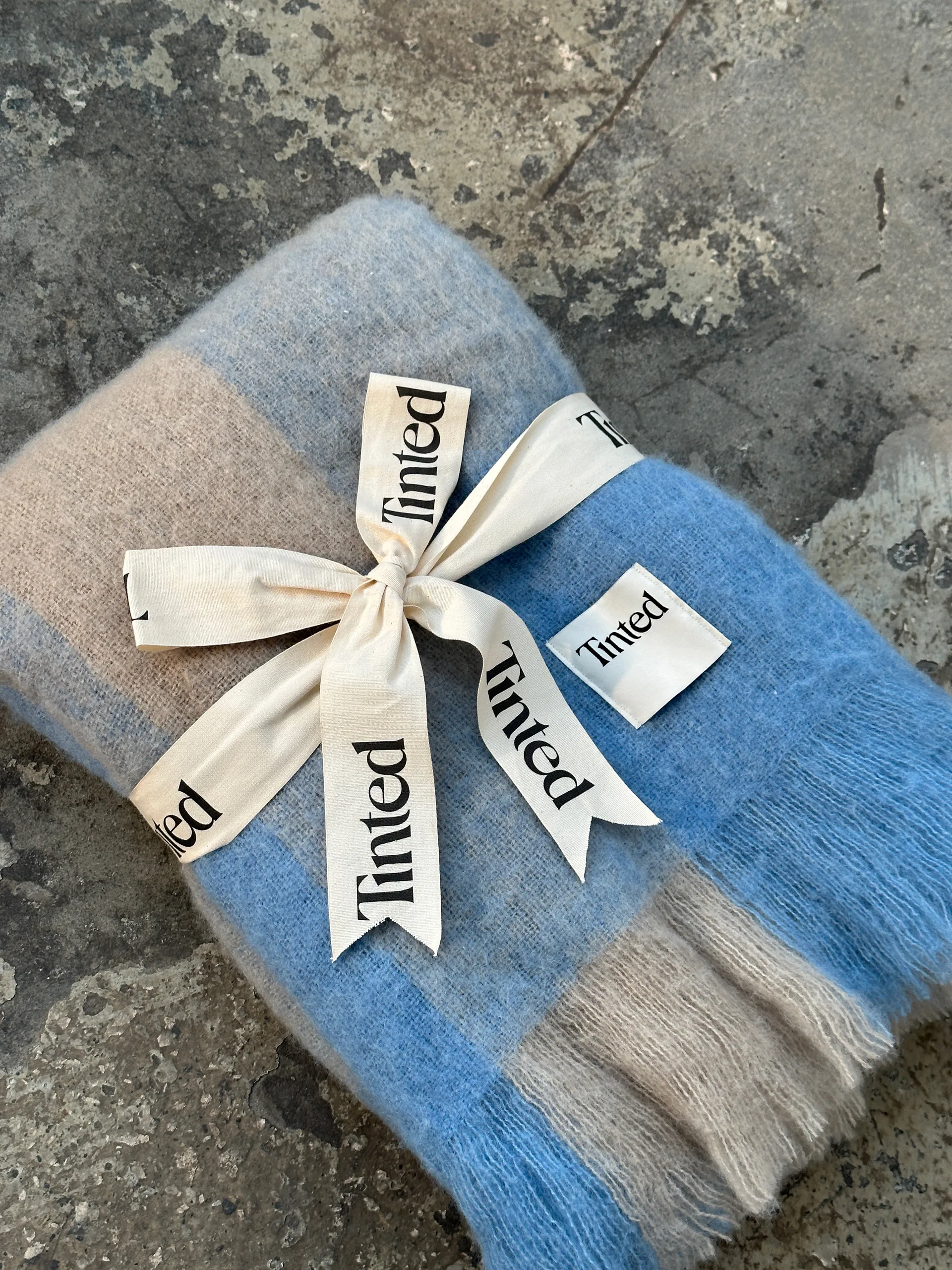 Ahlblom 羊毛毯子 130x170 cm, 米色-蓝色 Tinted