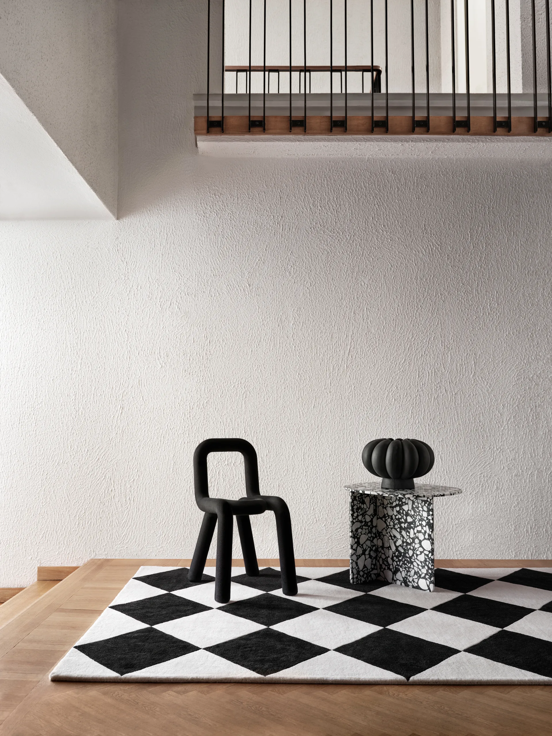 Tenman 羊毛 地毯 170x240 cm, 黑色-白色 Tinted