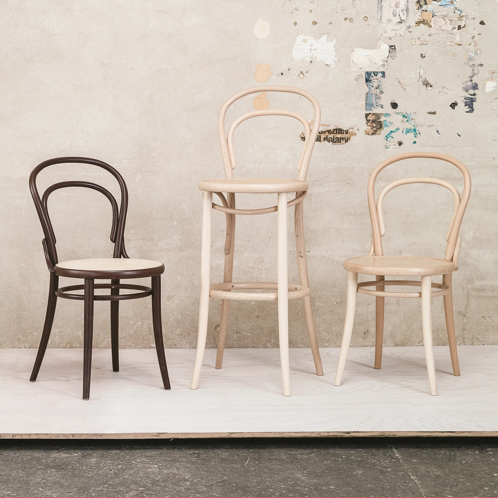 TON 14号椅 19世纪的工业设计经典, 咖啡色 B4-New rattan seat TON