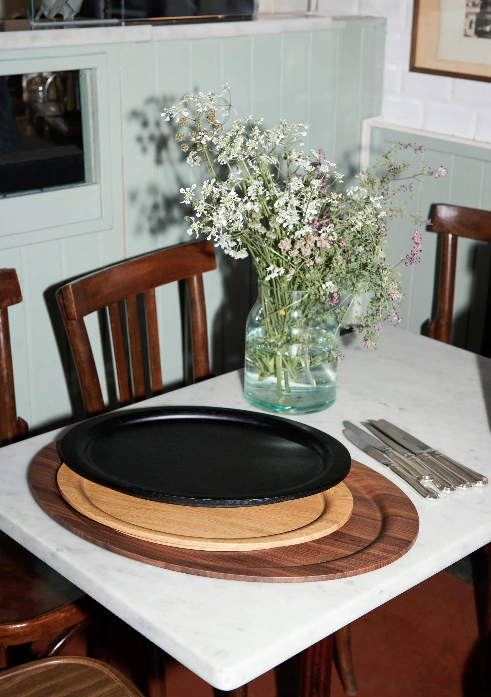 Collect SC65 托盘/茶盘/置物盘 38 cm, 黑色橡木 &Tradition