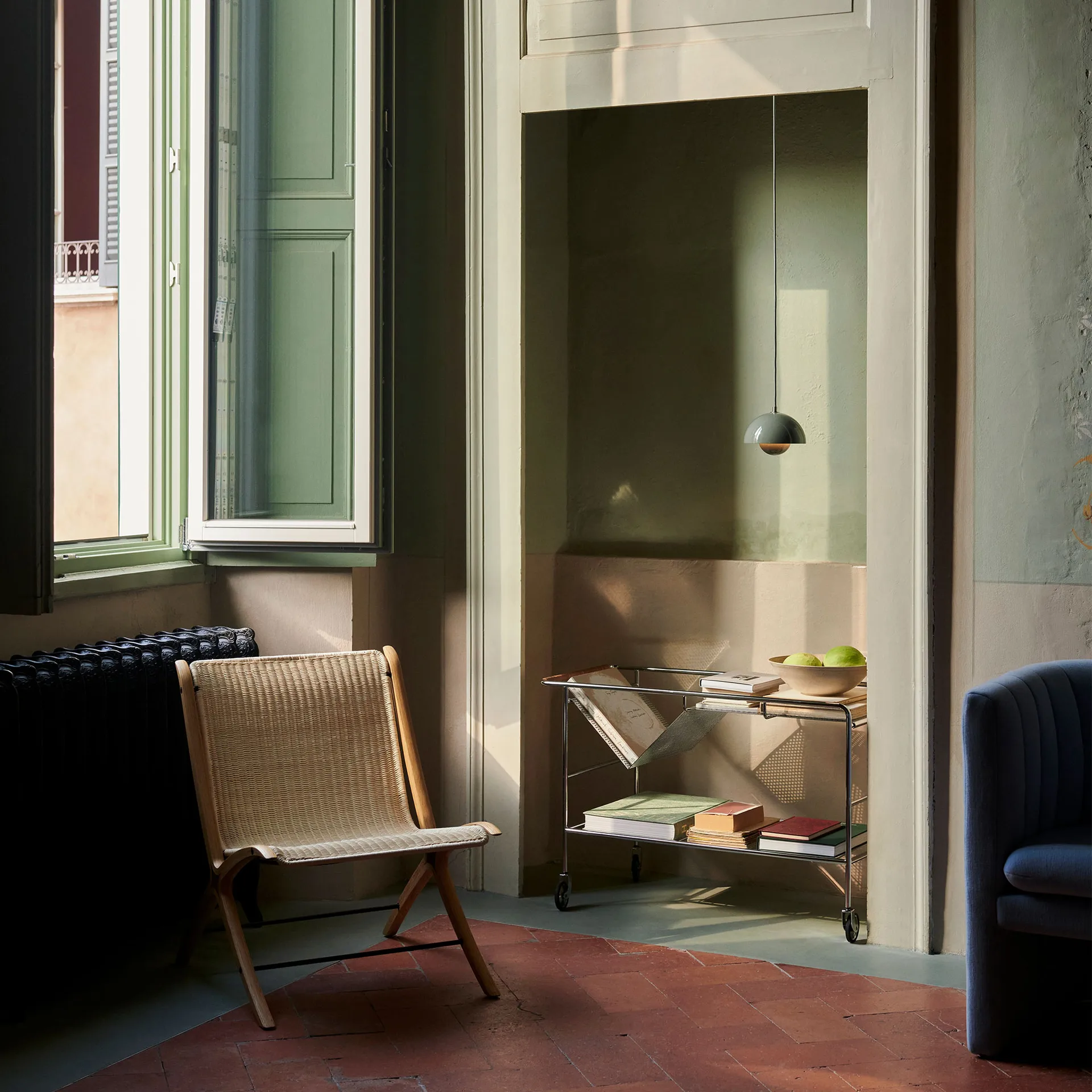 Flowerpot VP10 吊灯, Stone 蓝色 &Tradition