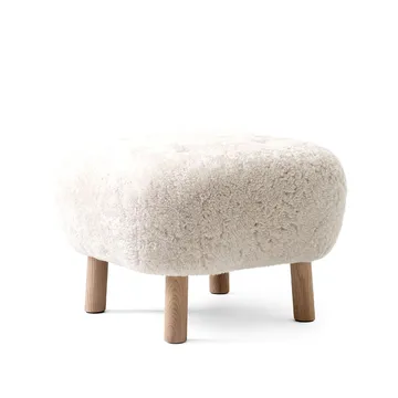 Little Petra ATD1 footstool - Sheepskin moonlight-油蜡橡木腿 - &Tradition