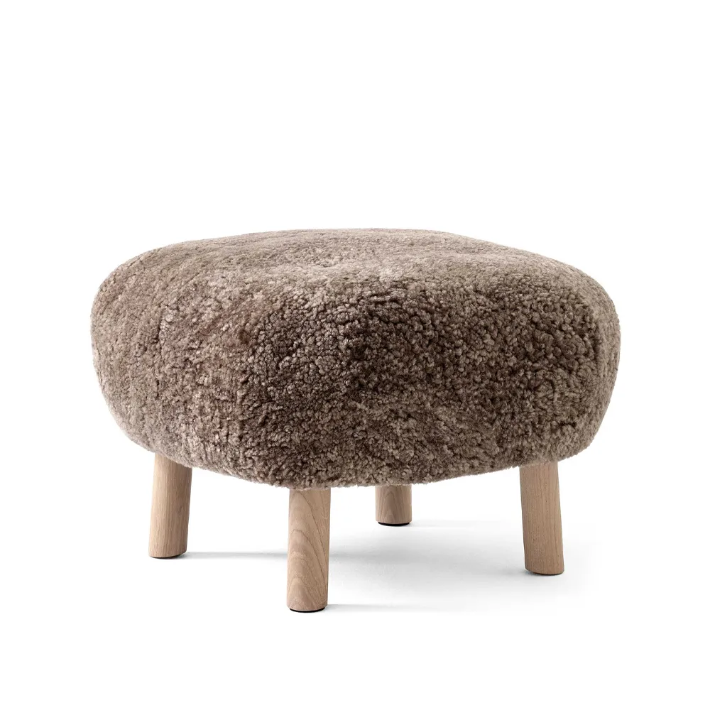 Little Petra ATD1 footstool, Sheepskin Sahara-油蜡橡木腿 &Tradition