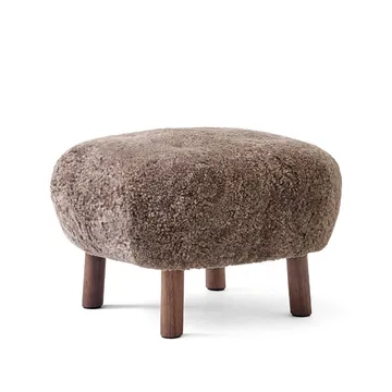 Little Petra ATD1 footstool - Sheepskin Sahara-胡桃木腿 - &Tradition