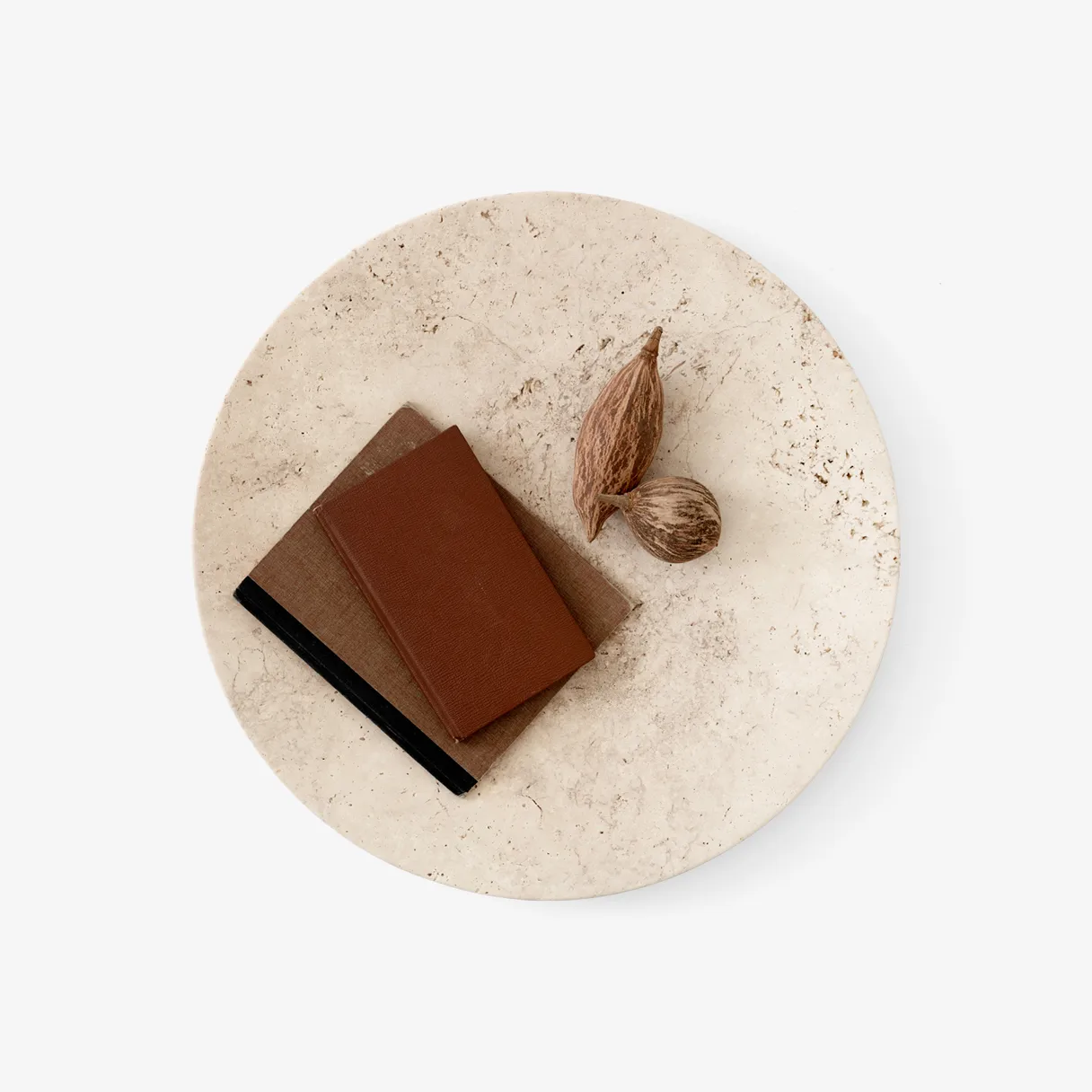 Travertine 石灰华置物盘/水果盘/餐盘 SC55, 直径 50 cm &Tradition