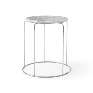 Wire 凳子 VP11 tabletop Ø38 cm - 大理石色 Bianco Carrara - &Tradition