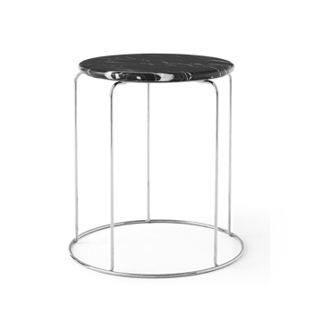 Wire 凳子 VP11 tabletop Ø38 cm - 大理石色 Nero Marquina - &Tradition