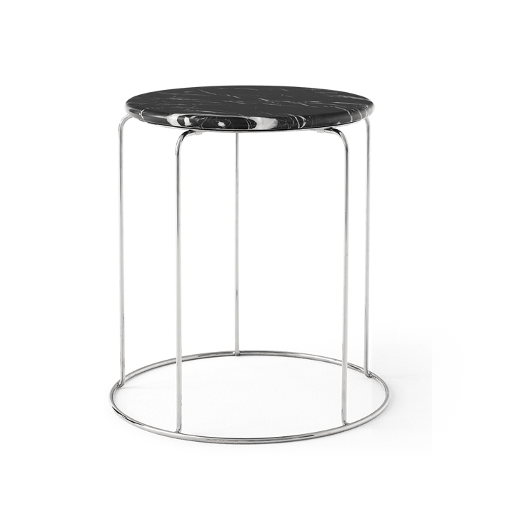 Wire 凳子 VP11 tabletop Ø38 cm, 大理石色 Nero Marquina &Tradition