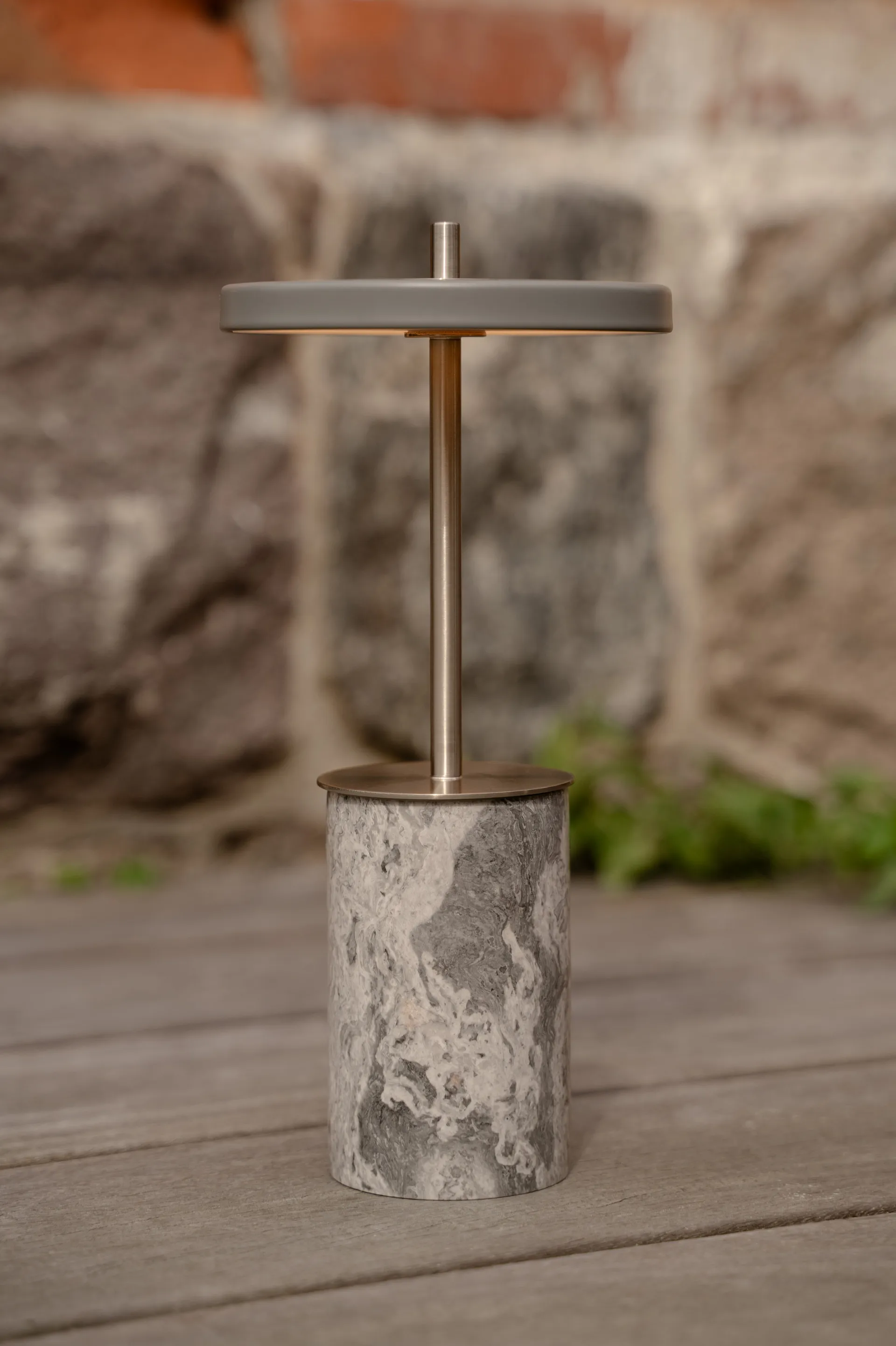 Asteria Move Mini 台灯 Ø12x25,5 cm, 灰色 大理石色-steel Umage