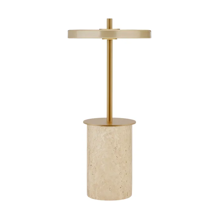 Asteria Move Mini 台灯 Ø12x25.5cm - 黏土_石灰华米色配黄铜 - Umage