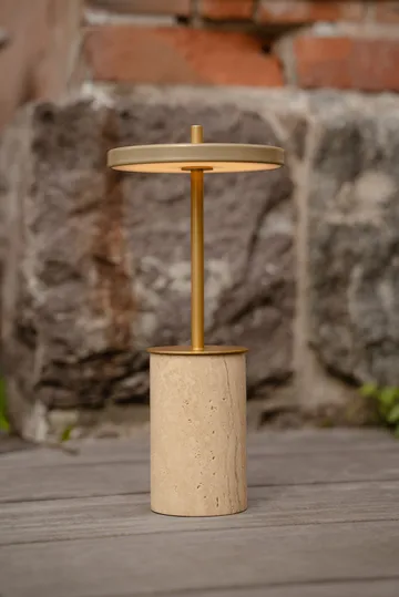 Asteria Move Mini 便携迷你台灯 Ø12x25.5cm - 洞石米色_配黄铜 - Umage