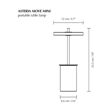 Asteria Move Mini 便携迷你台灯 Ø12x25.5cm - 灰色大理石_配钢色 - Umage