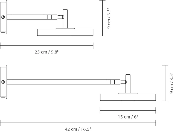 Asteria Wall 壁灯, Long, Nuance mist-brass Umage