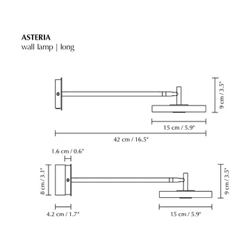 Asteria Wall 极简壁灯 - 长款_抛光钢色 - Umage