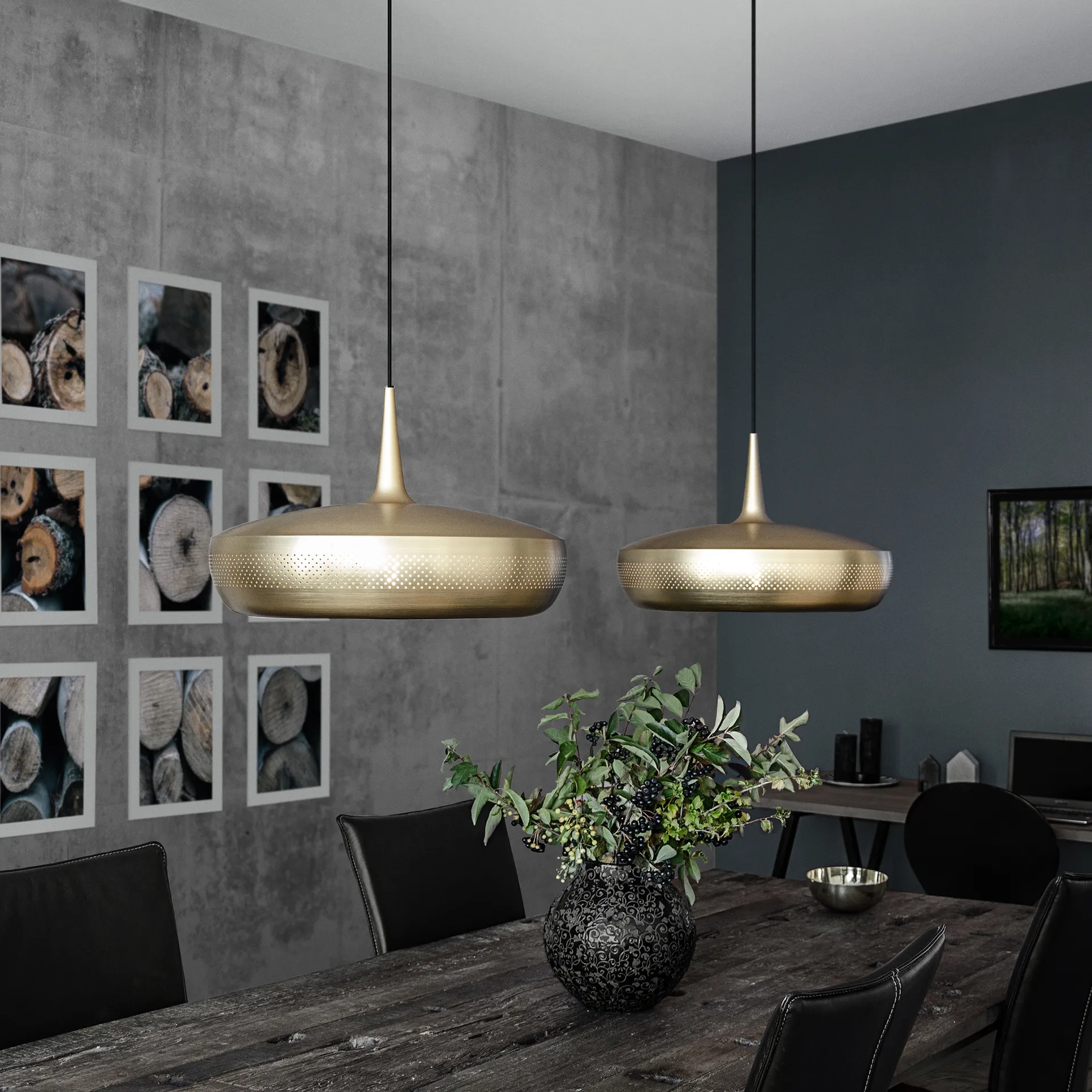 Clava Dine ceiling 灯 Ø43 cm, brushed brass Umage