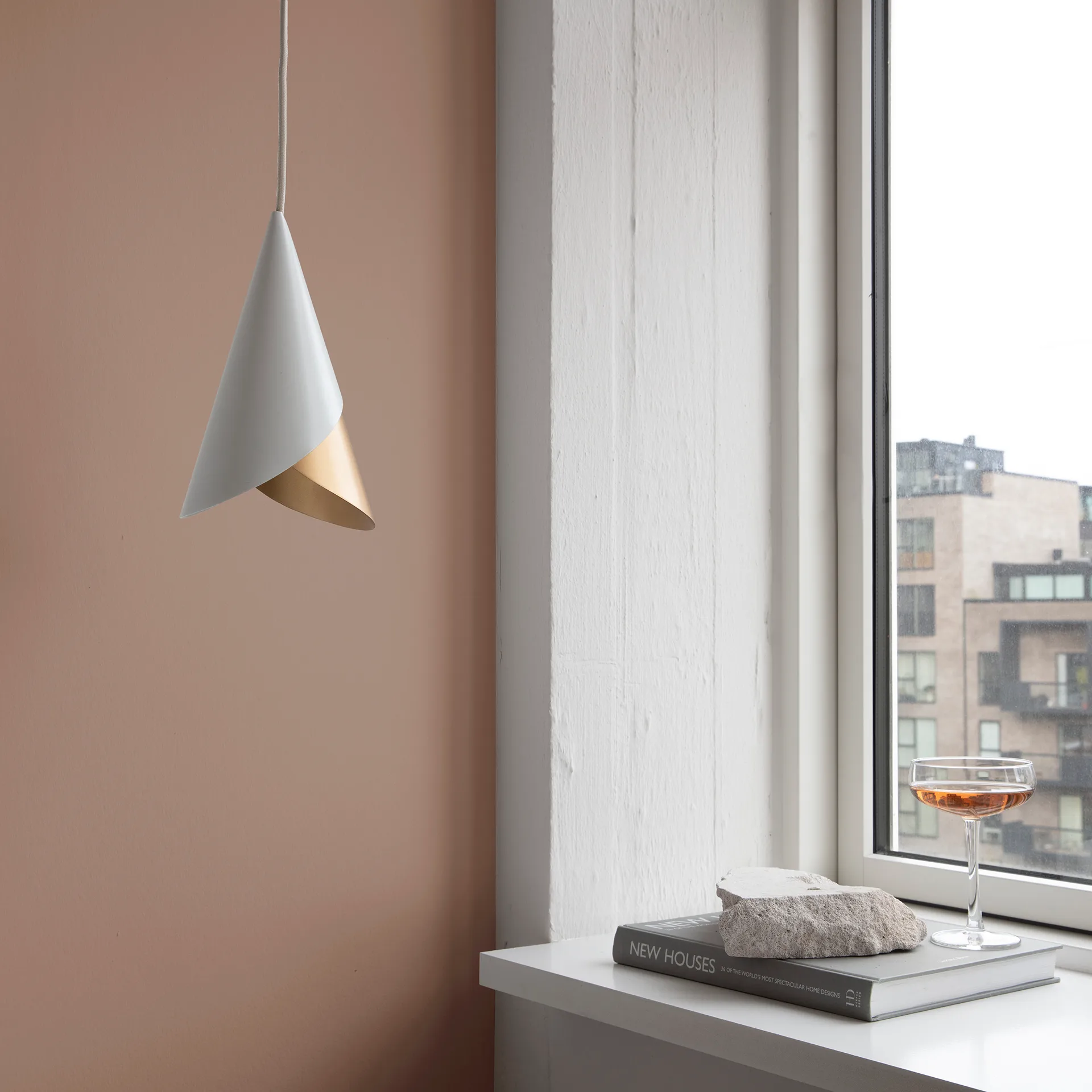 Cornet 灯 shade, 白色, brass Umage