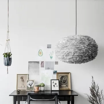 Eos 羽毛灯罩 灰色 - 特大号 直径75cm - Umage