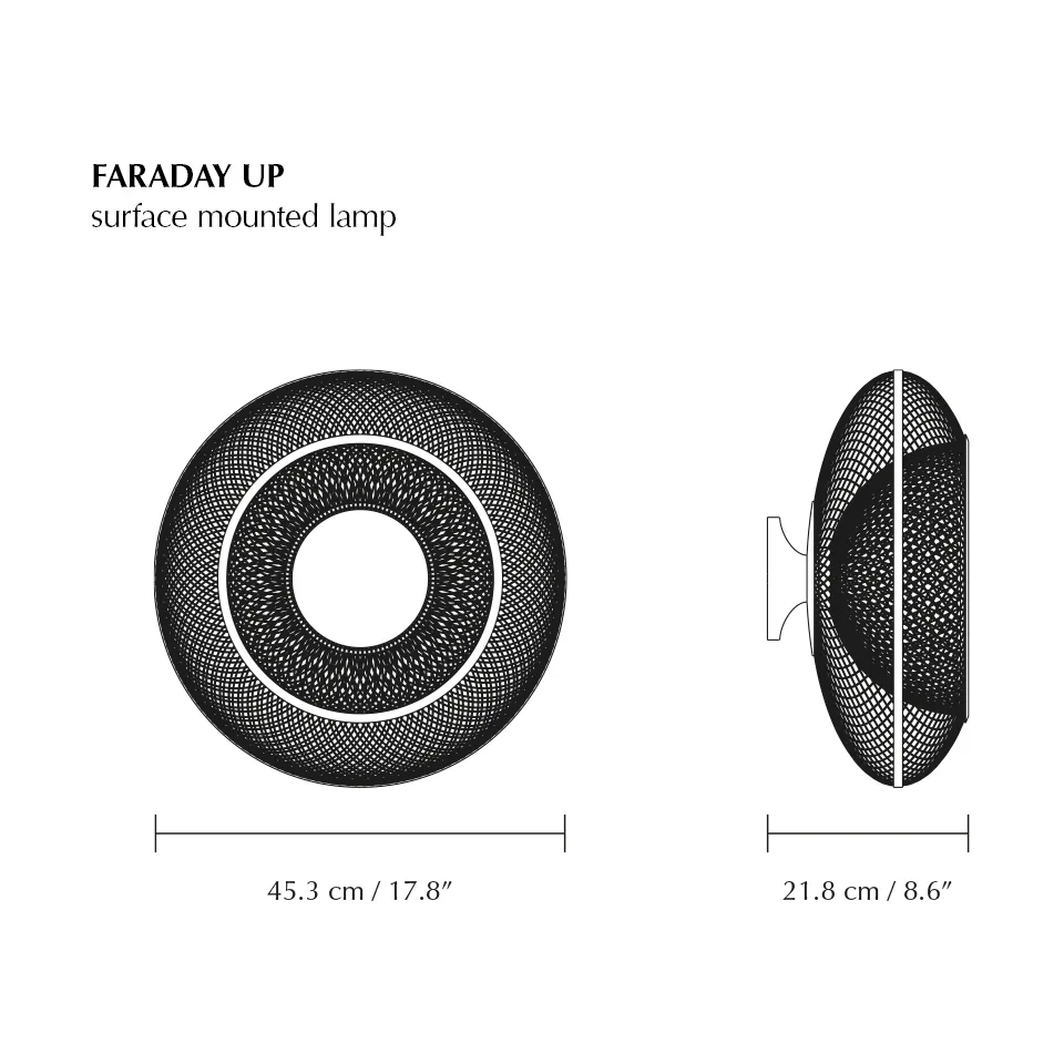 Faraday Up 中型吸顶灯, 拉丝黄铜 Umage