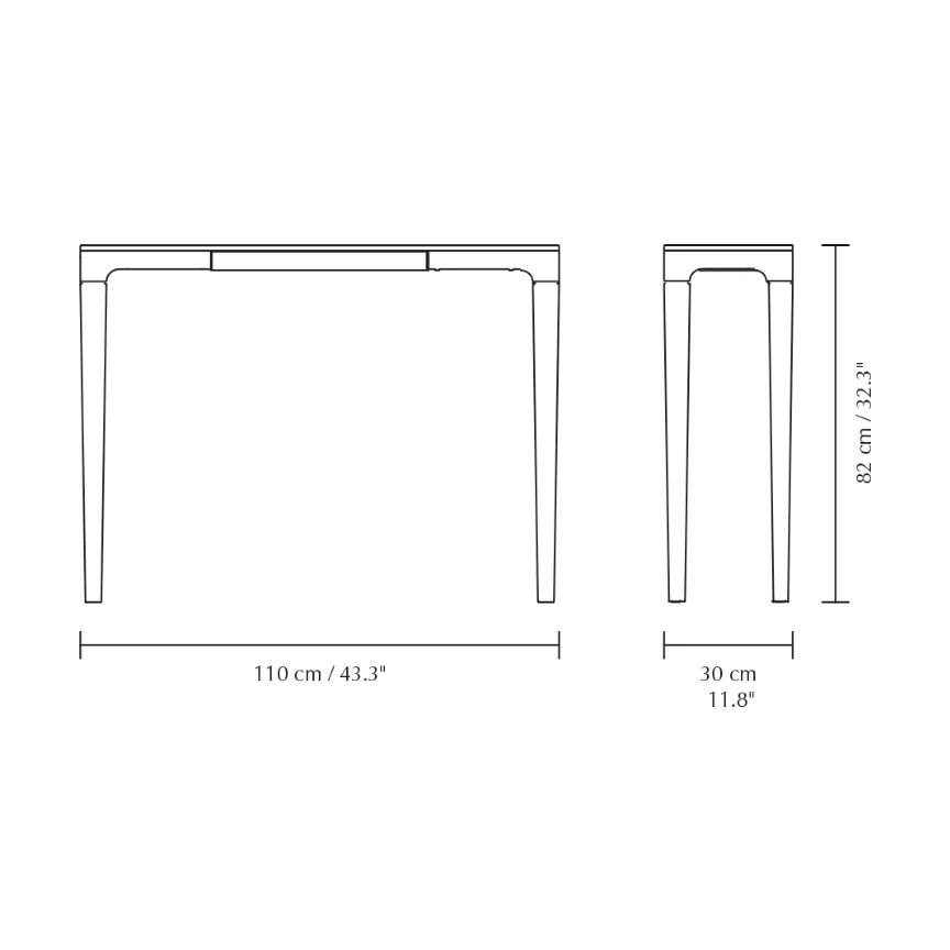 Heart'n'Soul console 桌子 120 cm, 自然木色-苔藓绿 Umage