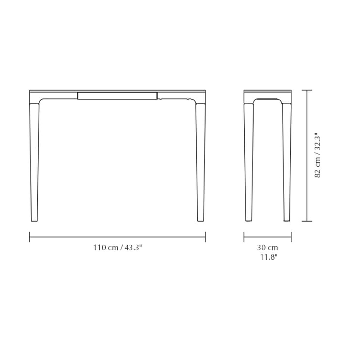 Heart'n'Soul console 桌子 120 cm, 自然木色-苔藓绿 Umage
