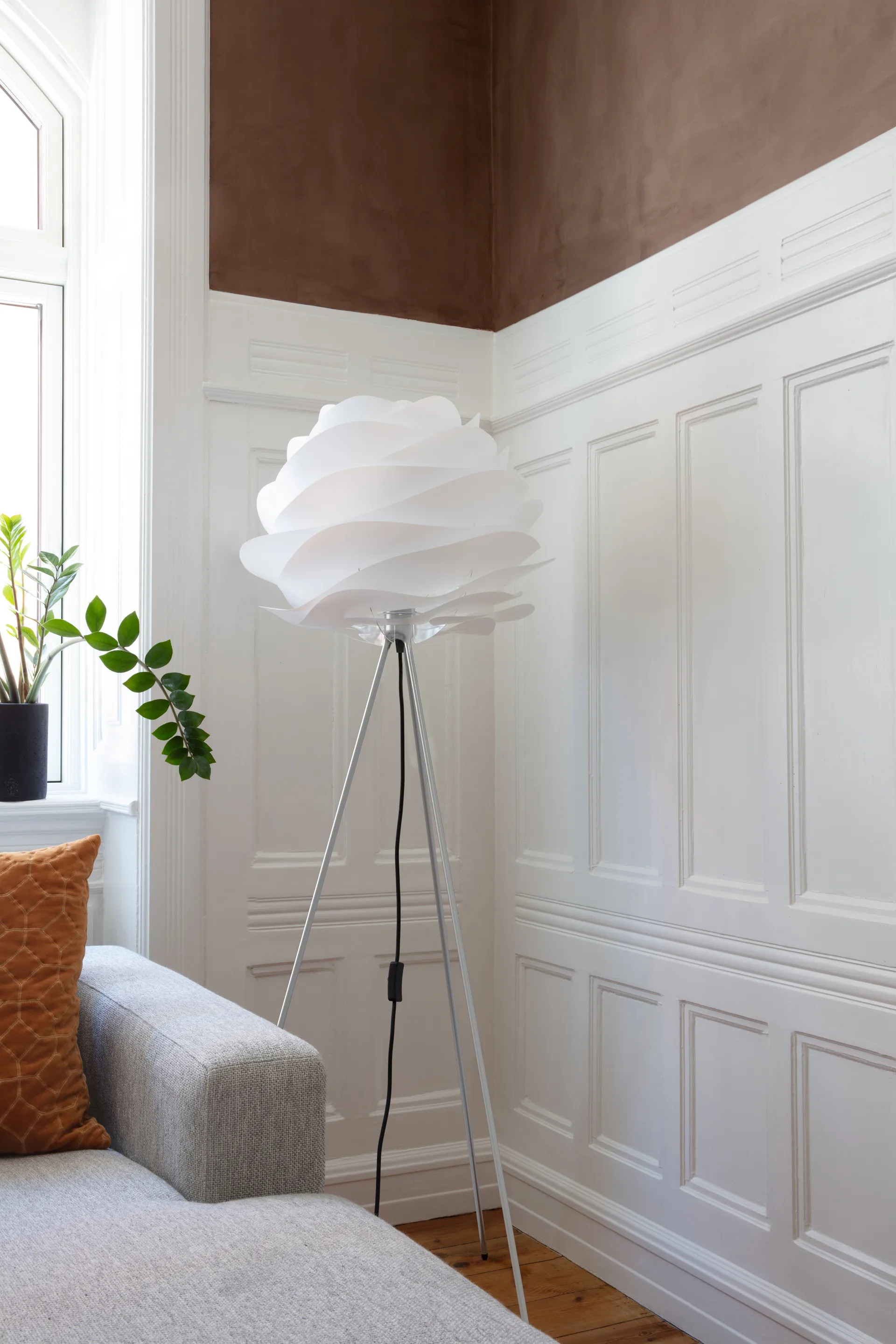 Tripod 灯 stand floor, Brushed steel Umage