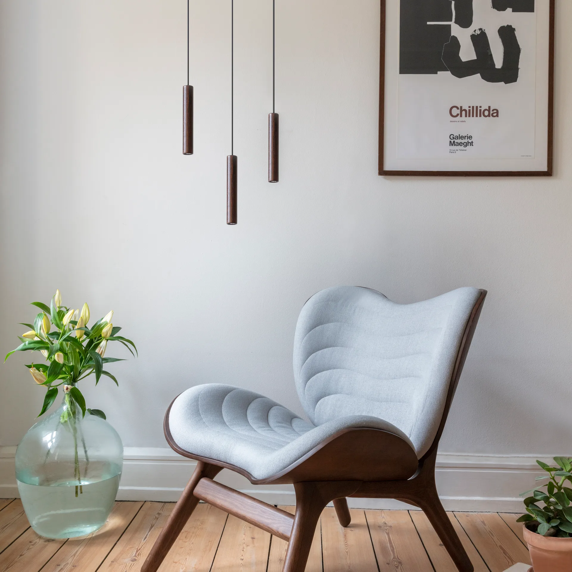 Umage Chimes 原木风吊灯 22cm, 深橡木色 Umage