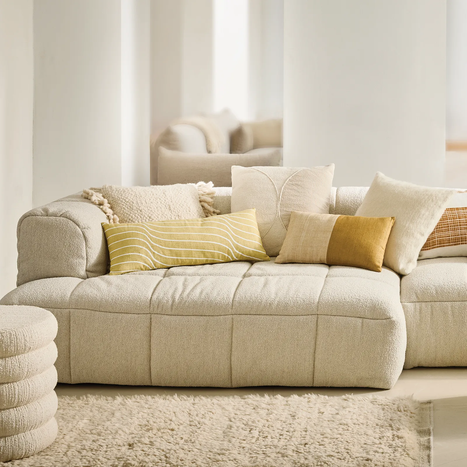 Andria pouf Ø39 cm, Off white URBAN NATURE CULTURE