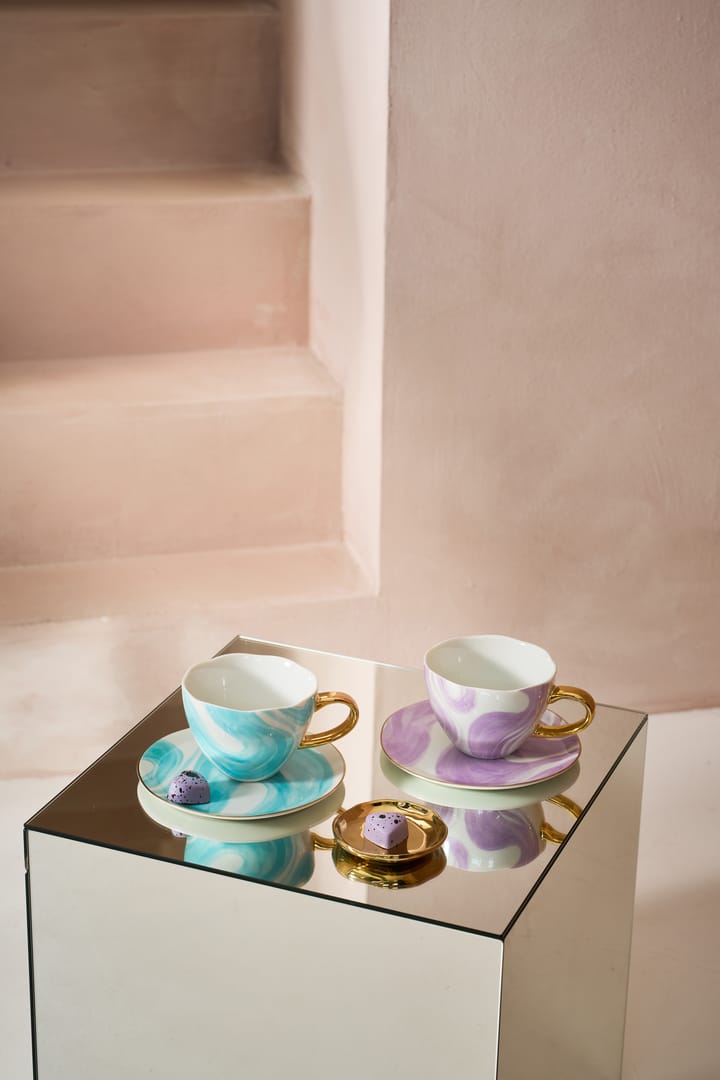 Good Morning 礼物套装 Cappuccino 马克杯 & 碟子 两件套装, Valuri 紫罗兰色 URBAN NATURE CULTURE