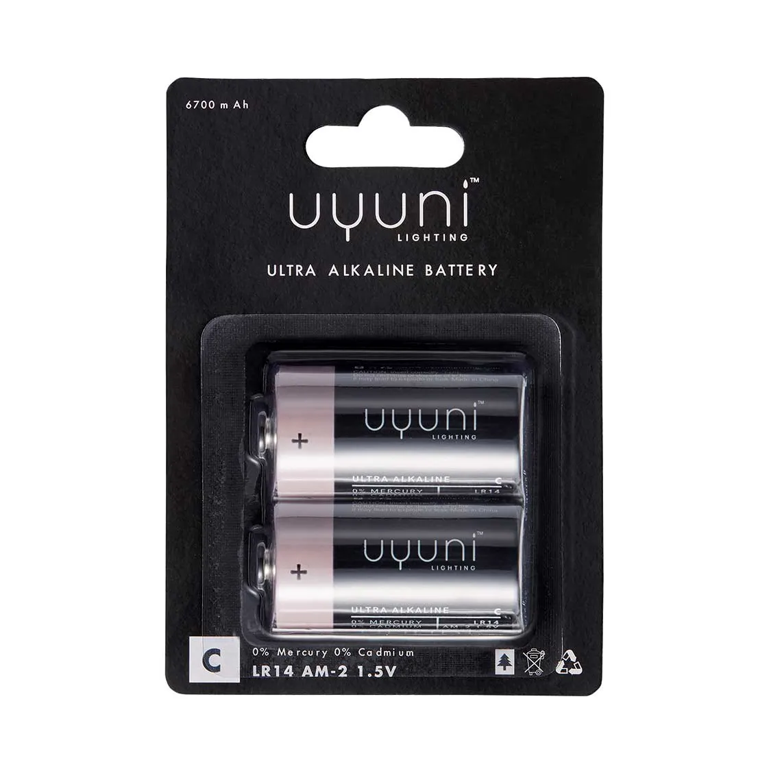 Uyuni 无烟蜡烛专用电池2粒装, C电池 Uyuni Lighting