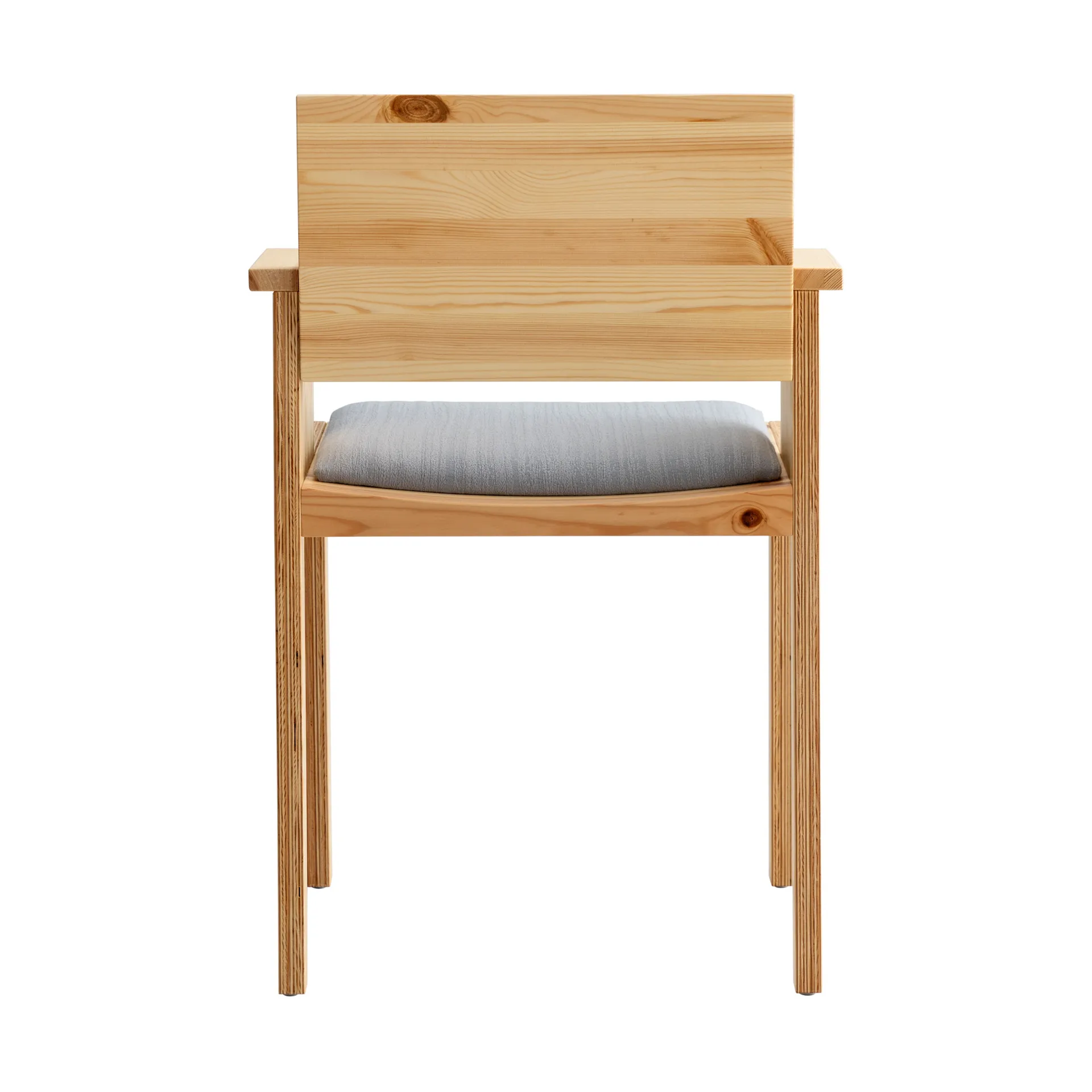 016 Maasto  dining armchair, 哑光油蜡处理松木_灰色软垫座椅 Vaarnii