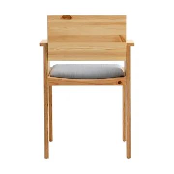 016 Maasto  dining armchair - 哑光油蜡处理松木_灰色软垫座椅 - Vaarnii