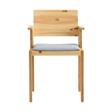 016 Maasto  dining armchair - 哑光油蜡处理松木_灰色软垫座椅 - Vaarnii