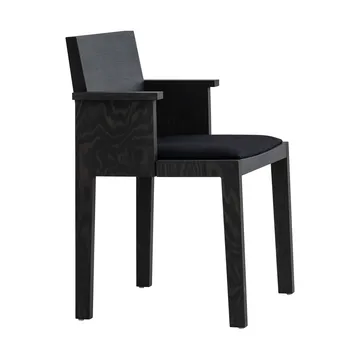 016 Maasto  dining armchair - 黑色染色松木_黑色软垫座椅 - Vaarnii